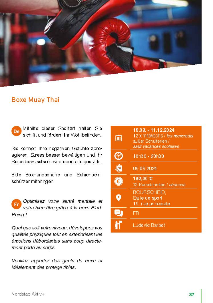 Boxe Thay (18.9. - 11.12., mëttwochs)