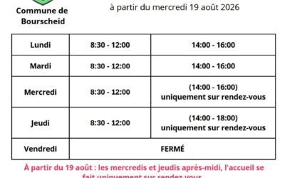 Changement des modalités d&rsquo;acceuil
